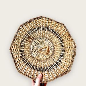 Large Boho Wicker Rattan Basket with Lid